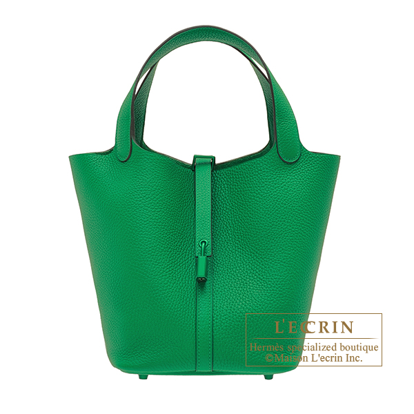 Hermes　Picotin Lock Monochrome bag 22/MM　So-green　Bambou　Clemence leather　Green hardware