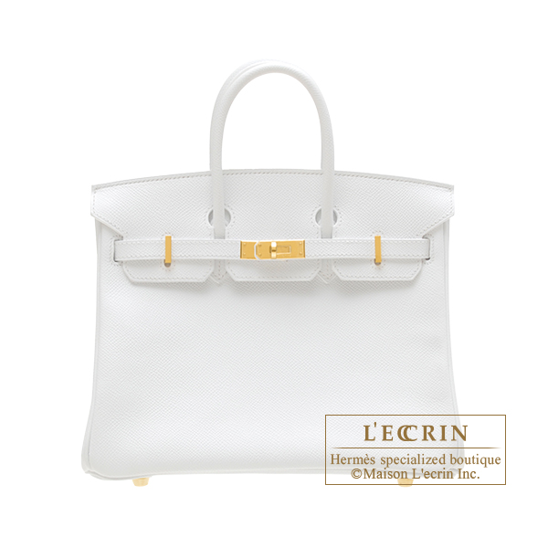 Hermes　Birkin bag 25　White　Epsom leather　Gold hardware