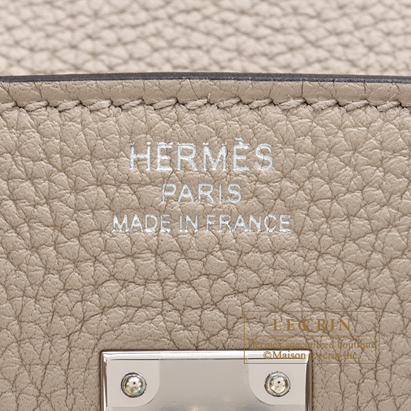 Hermes Graphite, Etoupe & Gris Tourterelle Clemence Leather Special Or in  2023