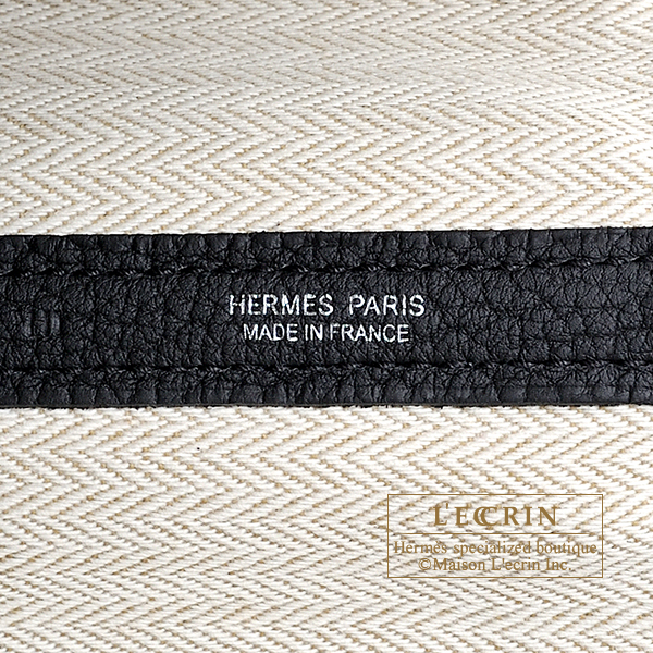 Hermes　Garden Party bag PM　Black　Negonda leather　Silver hardware