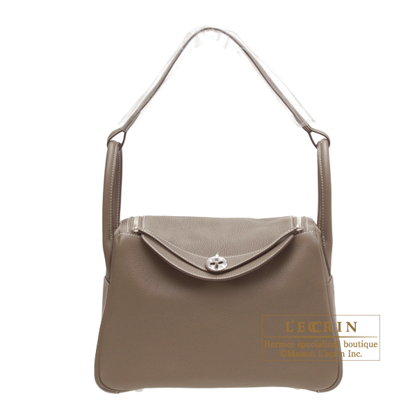 Hermes　Lindy bag 30　Etoupe grey　Clemence leather　Silver hardware
