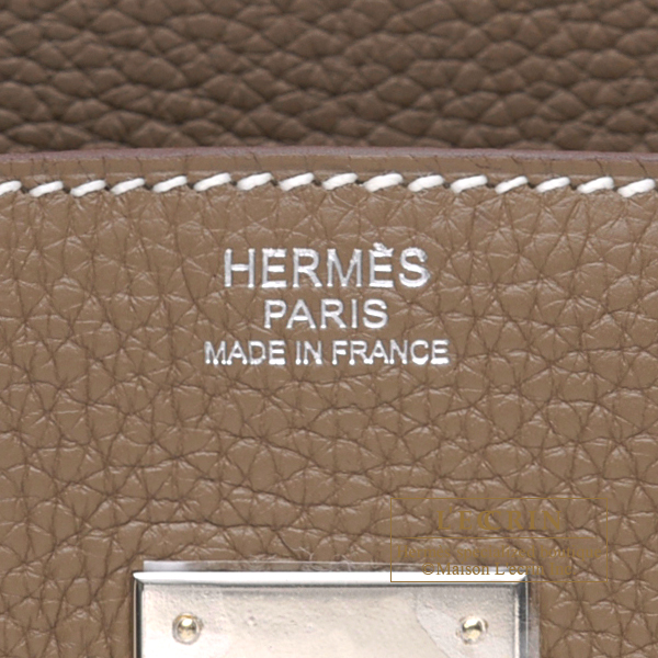 Hermes　Birkin bag 30　Etoupe grey　Clemence leather　Silver hardware