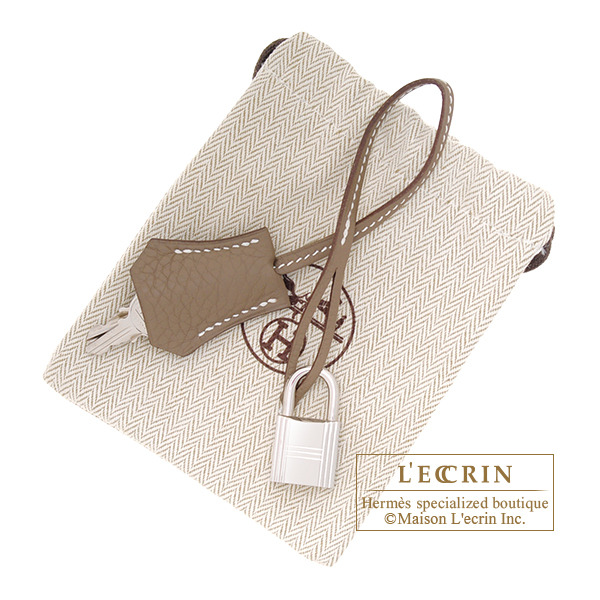 Hermes　Birkin bag 30　Etoupe grey　Clemence leather　Silver hardware