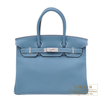 Hermes　Birkin bag 30　Blue jean　Togo leather　Silver hardware