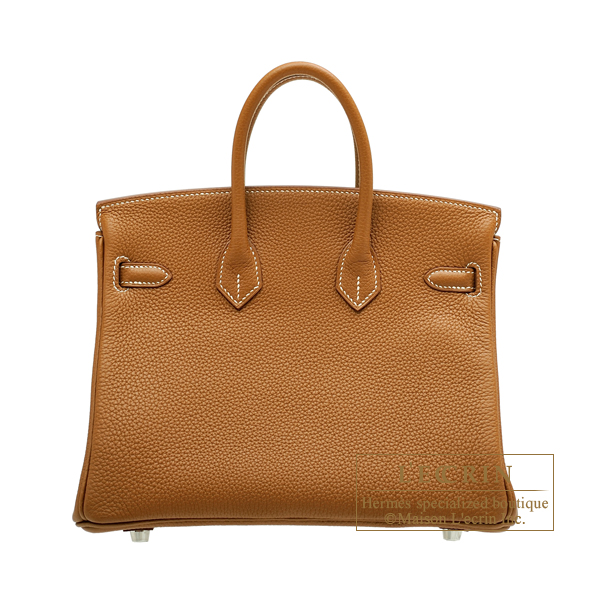 Hermes　Birkin bag 25　Gold　Togo leather　Silver hardware