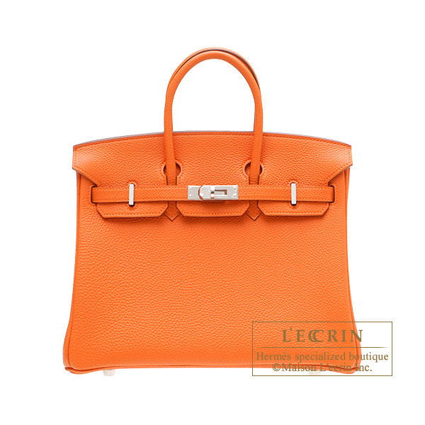 Hermes　Birkin bag 25　Orange　Togo leather　Silver hardware