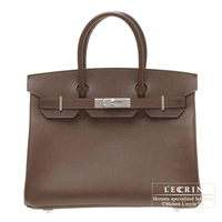 Hermes　Birkin bag 35　Chocolat　Epsom leather　Silver hardware