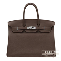 Hermes　Birkin bag 35　Chocolat　Togo leather　Silver hardware