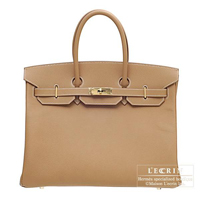 Hermes　Birkin bag 35　Natural　Epsom leather　Gold hardware