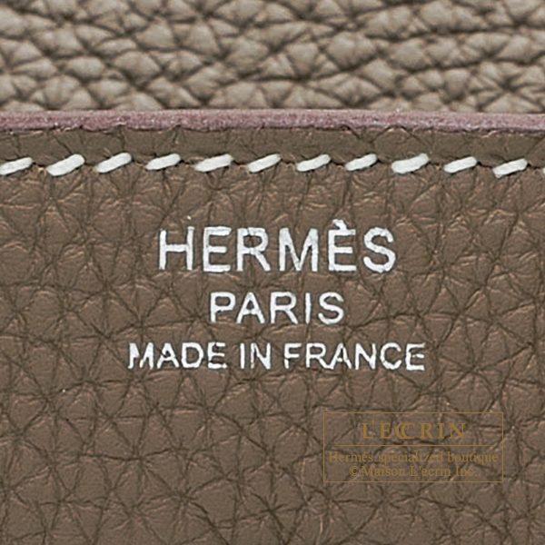 Hermes　Birkin bag 25　Etoupe grey　Togo leather　Silver hardware