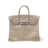 Hermes　Birkin bag 25　Ficelle　Lizard skin　Silver hardware