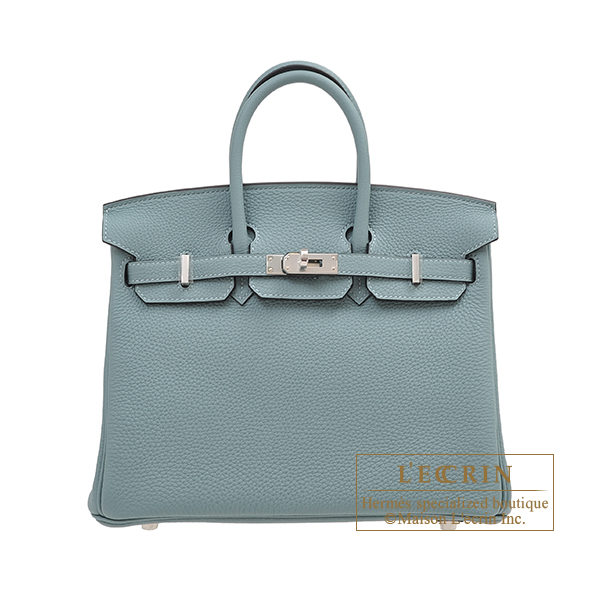 Hermes　Birkin bag 25　Ciel　Togo leather　Silver hardware
