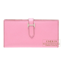 Hermes　Bearn Soufflet　Pink　Epsom leather　Silver hardware