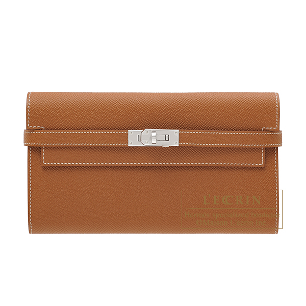 Hermes　Kelly wallet long　Gold　Epsom leather　Silver hardware