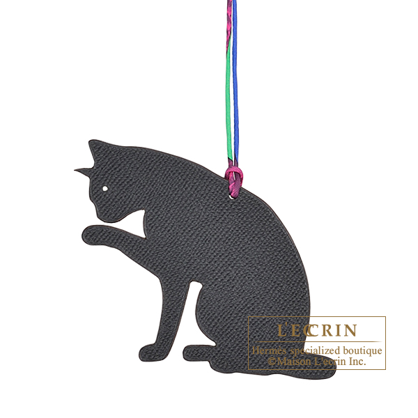 Hermes　Petit H　Cat　Black/Grey　Clemence leather/Epsom leather