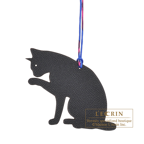 Hermes　Petit H　Cat　Black/Orange　Clemence leather/Epsom leather