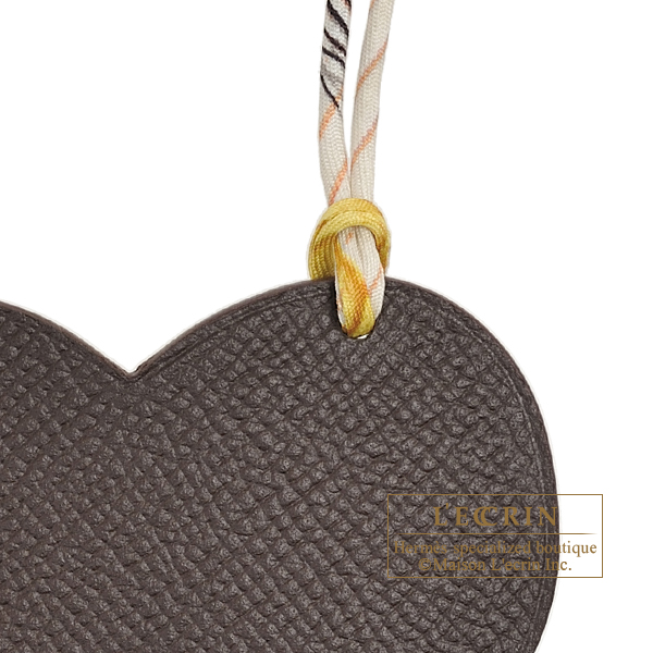 Hermes　Petit H　Pierced Heart　Navy/　Dark brown　Clemence leather/　Epsom leather