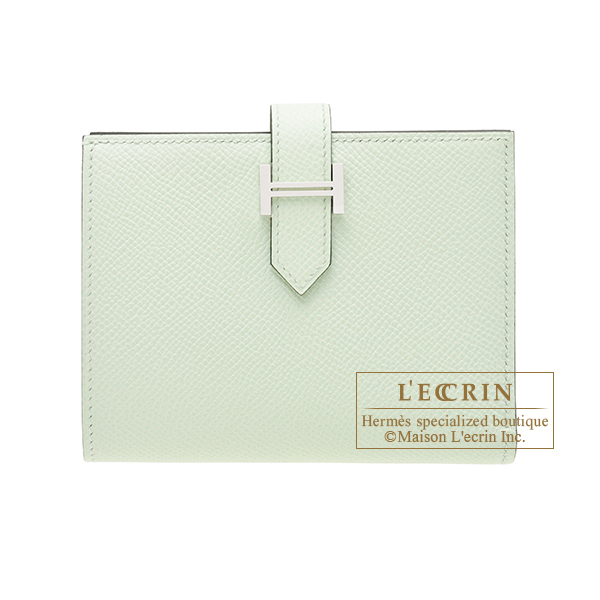 Hermes　Bearn compact wallet　Vert fizz　Epsom leather　Silver hardware