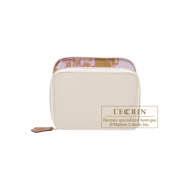 Hermes　Azap　Silk In Compact　Craie/　Mauve pale　Epsom leather/　Silk　Silver hardware