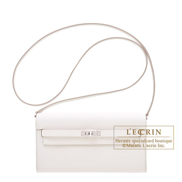 Hermes　Kelly Long To Go　Gris pale　Epsom leather　Silver hardware