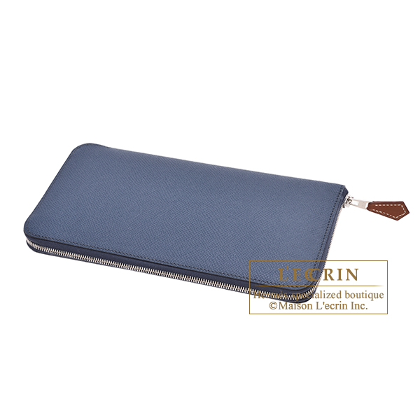Hermes　Azap　Silk In Long　Blue de presse/　Blue navy　Epsom leather/　Silk　Silver hardware
