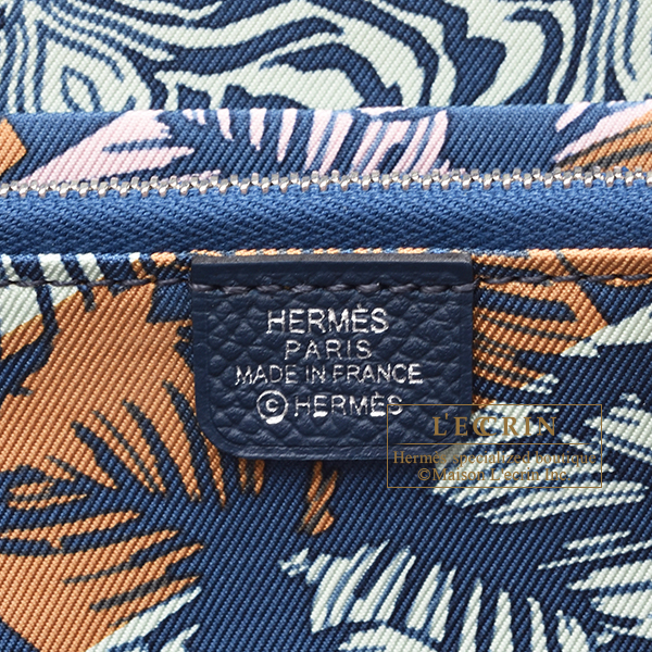 Hermes　Azap　Silk In Long　Blue de presse/　Blue navy　Epsom leather/　Silk　Silver hardware