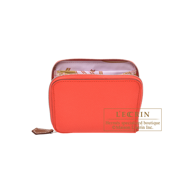 Hermes　Azap　Silk In Compact　Rose texas/Mauve pale　Epsom leather/Silk　Silver hardware