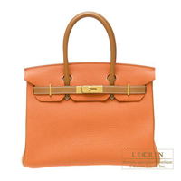 Hermes　Personal Birkin bag 30　Orange/Gold　Togo leather　Gold hardware