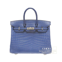 Hermes　Birkin bag 25　Blue brighton　Matt niloticus crocodile skin　Silver hardware