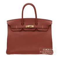 Hermes　Birkin bag 35　Sienne　Togo leather　Gold hardware