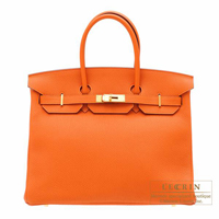 Hermes　Birkin bag 35　Orange　Togo leather　Gold hardware