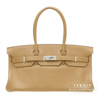 Hermes　JPG Shoulder　Birkin bag　Tabac camel　Clemence leather　Silver hardware