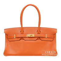 Hermes　JPG Shoulder　Birkin bag　Orange　Clemence leather　Gold hardware