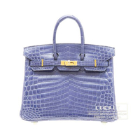 Hermes　Birkin bag 25　Blue brighton　Niloticus crocodile skin　Gold hardware