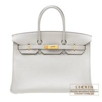 Hermes　Birkin bag 35　Pearl grey　Togo leather　Gold hardware
