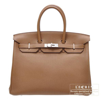Hermes　Birkin bag 35　Alezan　Togo leather　Silver hardware