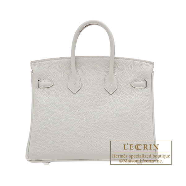 Hermes　Birkin bag 25　Pearl grey　Togo leather　Silver hardware