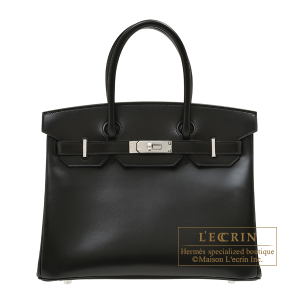 Hermes　Birkin bag 30　Black　Box calf leather　Silver hardware