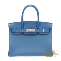 Hermes　Birkin bag 30　Blue thalassa　Clemence leather　Silver hardware