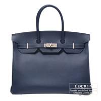 Hermes　Birkin bag 35　Blue indigo　Epsom leather　Silver hardware