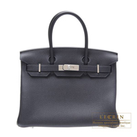 Hermes　Birkin bag 30　Blue indigo　Togo leather　Silver hardware