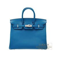 Hermes　Birkin bag 25　Blue izmir　Epsom leather　Silver hardware