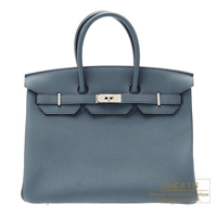 Hermes　Birkin bag 35　Blue orage　Togo leather　Silver hardware