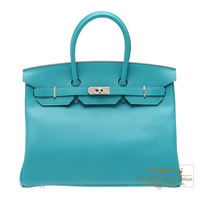 Hermes　Birkin bag 35　Blue paon　Epsom leather　Silver hardware