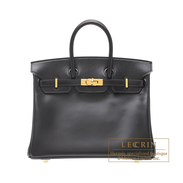 Hermes　Birkin bag 25　Black　Box calf leather　Gold hardware
