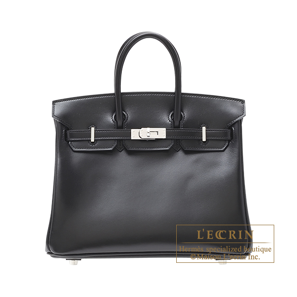 Hermes　Birkin bag 25　Black　Box calf leather　Silver hardware