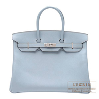 Hermes　Birkin bag 35　Blue lin　Epsom leather　Silver hardware