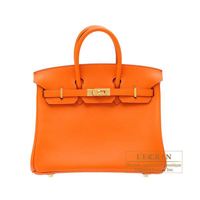 Hermes　Birkin bag 25　Orange　Swift leather　Gold hardware