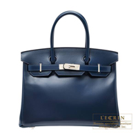 Hermes　Birkin bag 30　Blue de presse　Box calf leather　Guilloche hardware