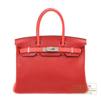 Hermes　Personal Birkin bag 30　Rouge casaque/Rose jaipur　Clemence leather　Silver hardware